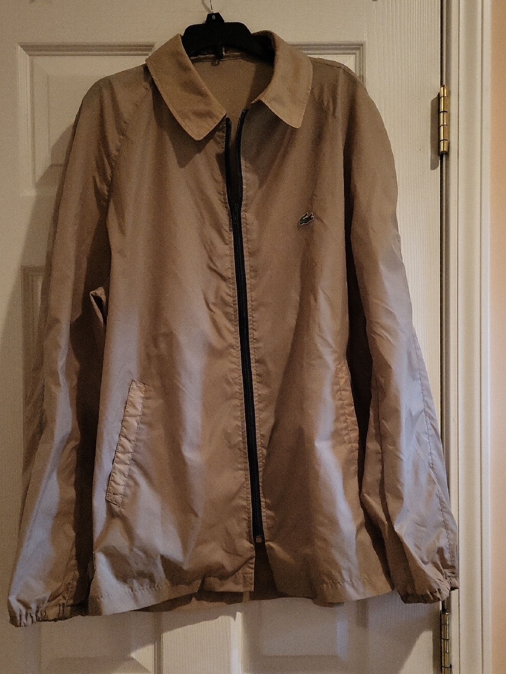 Vintage 80's IZOD Lacoste Tan Windbreaker Jacket Men's Large